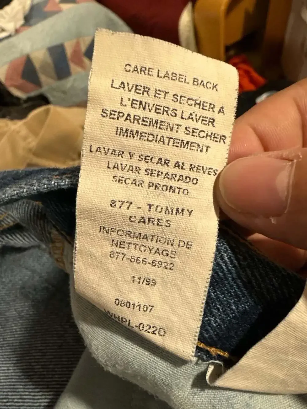 Vintage Tommy Hilfiger 100% Cotton Straight Leg Jeans Size 16 x 33 - Picture 8 of 8